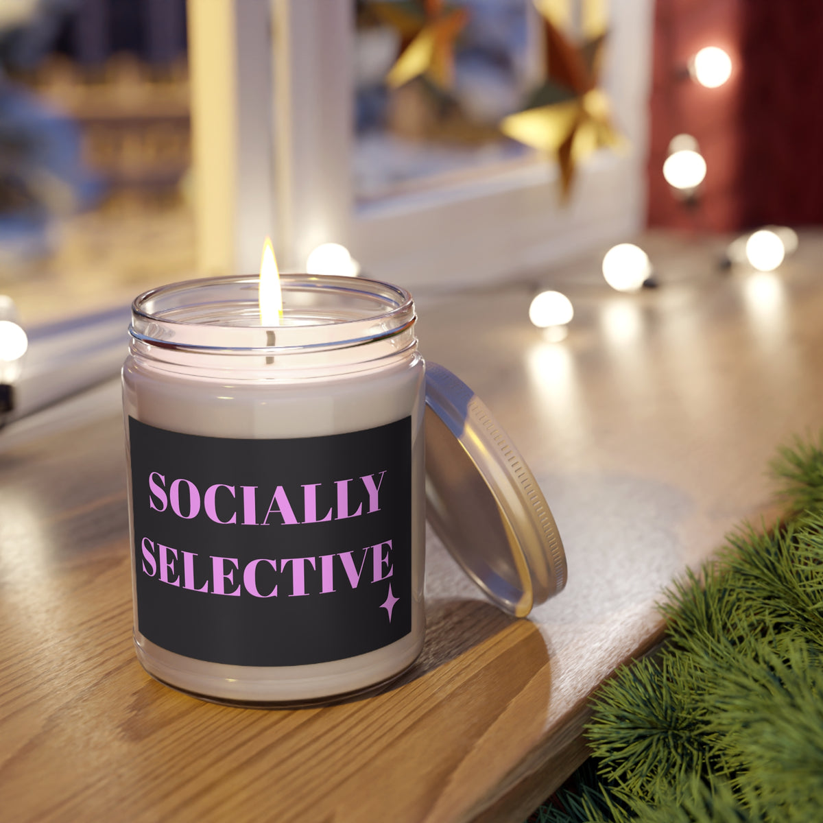 Socially Selective Scented Soy Candle — 9oz Jar with White Lid