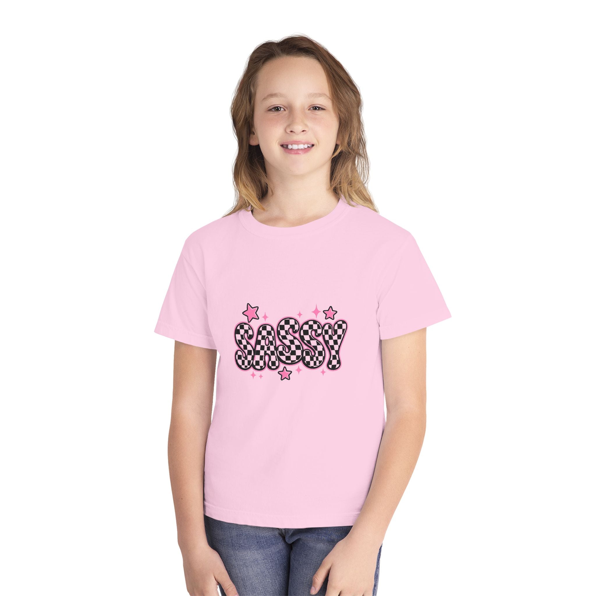 Sassy Youth Tee — Leopard Bubble Letter Graphic with Stars