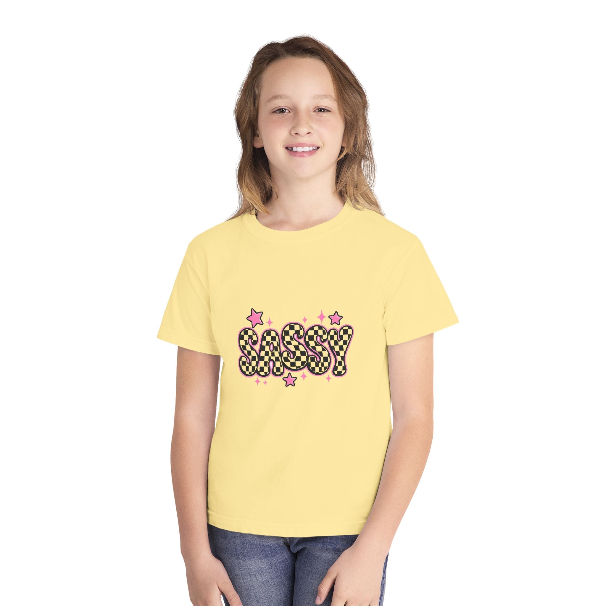 Sassy Youth Tee — Leopard Bubble Letter Graphic with Stars