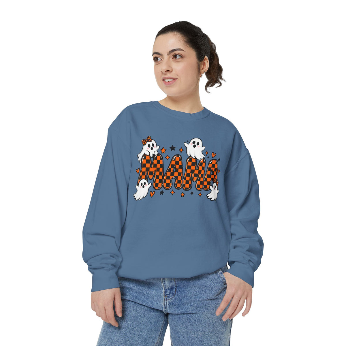 Boo! Checker Ghosts Sweatshirt — Cute Halloween Graphic Pullover