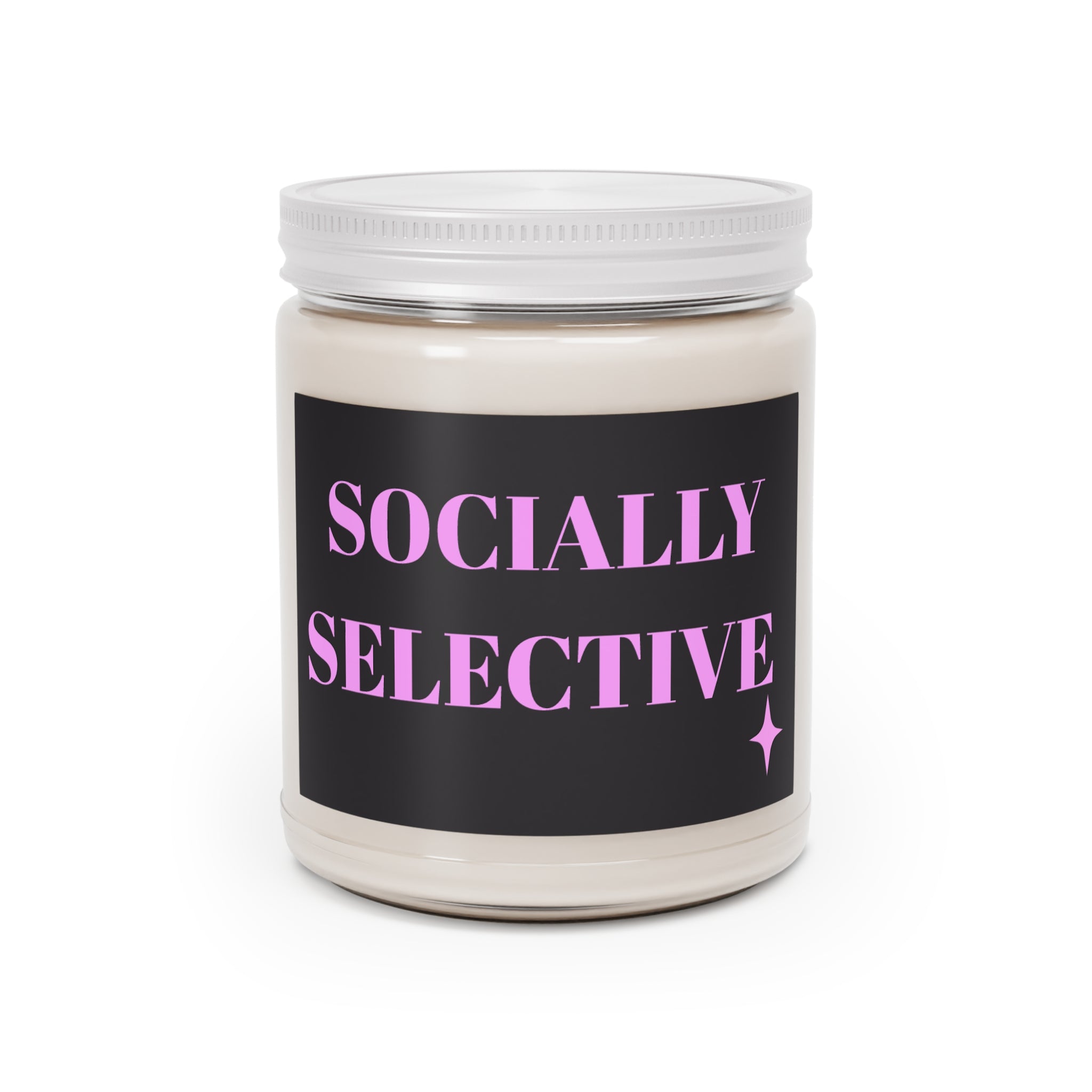 Socially Selective Scented Soy Candle — 9oz Jar with White Lid