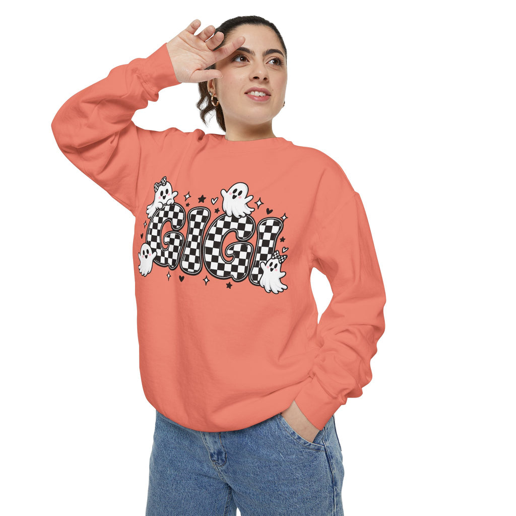 Ghost Check Sweatshirt — Halloween Cute Ghosts Graphic Crewneck