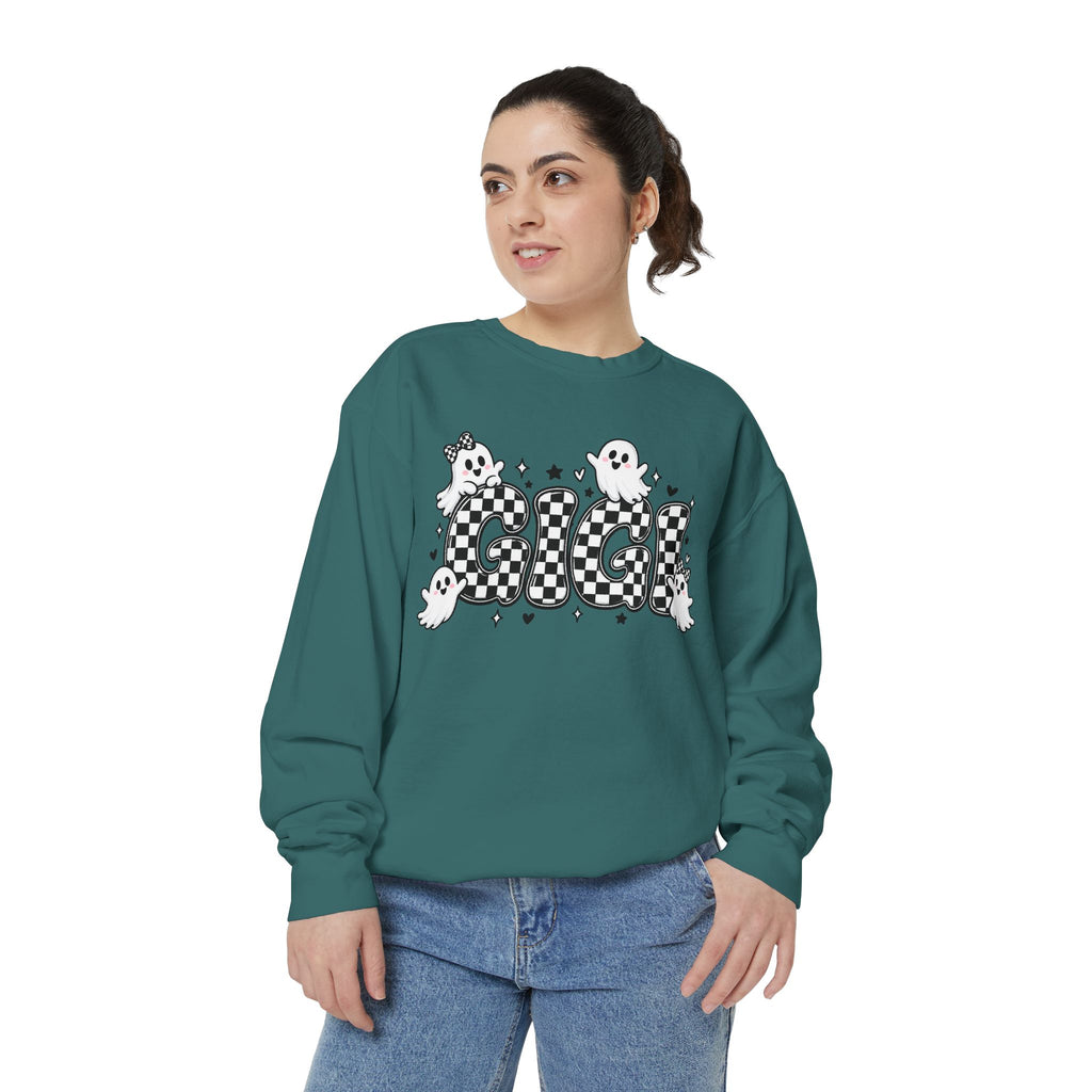 Ghost Check Sweatshirt — Halloween Cute Ghosts Graphic Crewneck