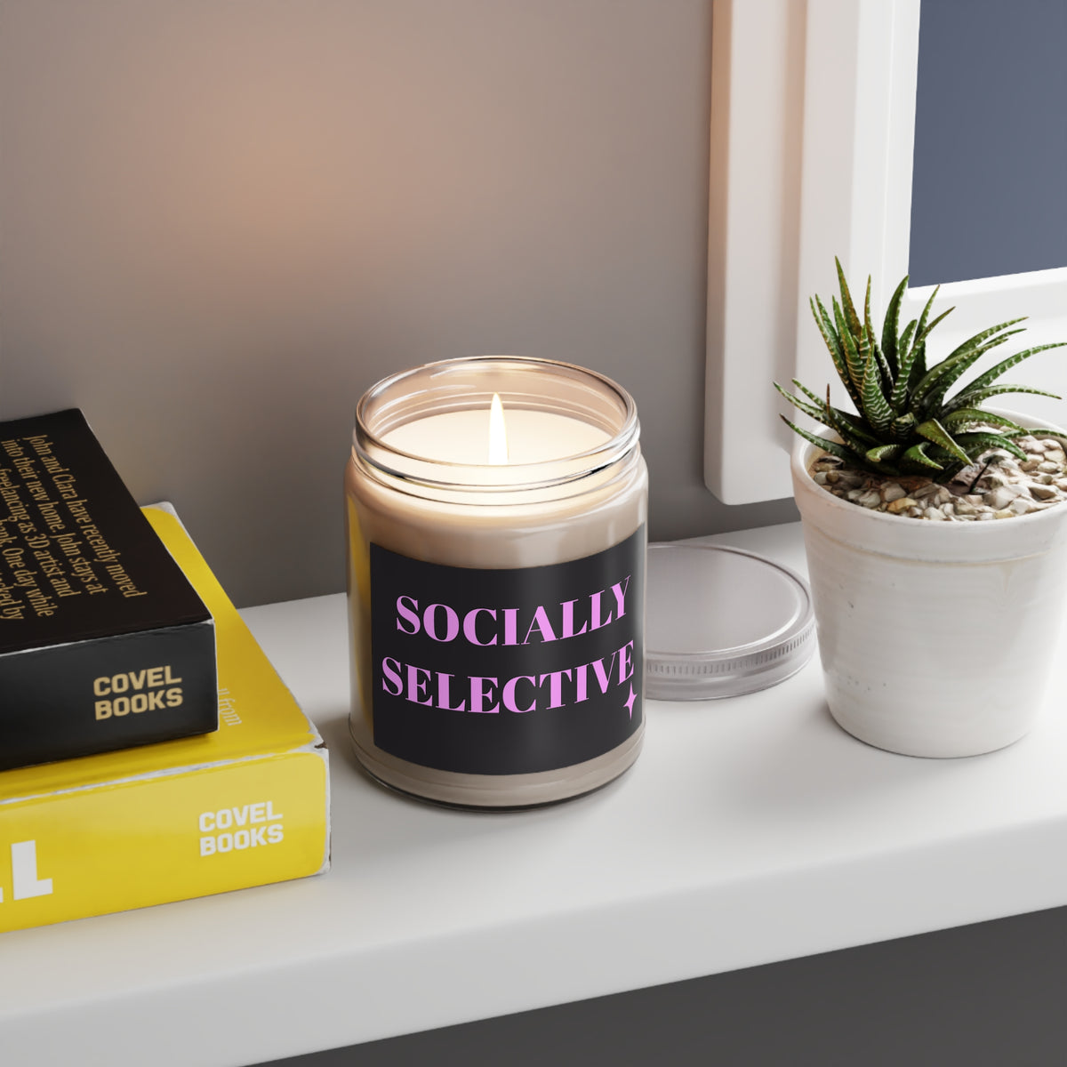 Socially Selective Scented Soy Candle — 9oz Jar with White Lid
