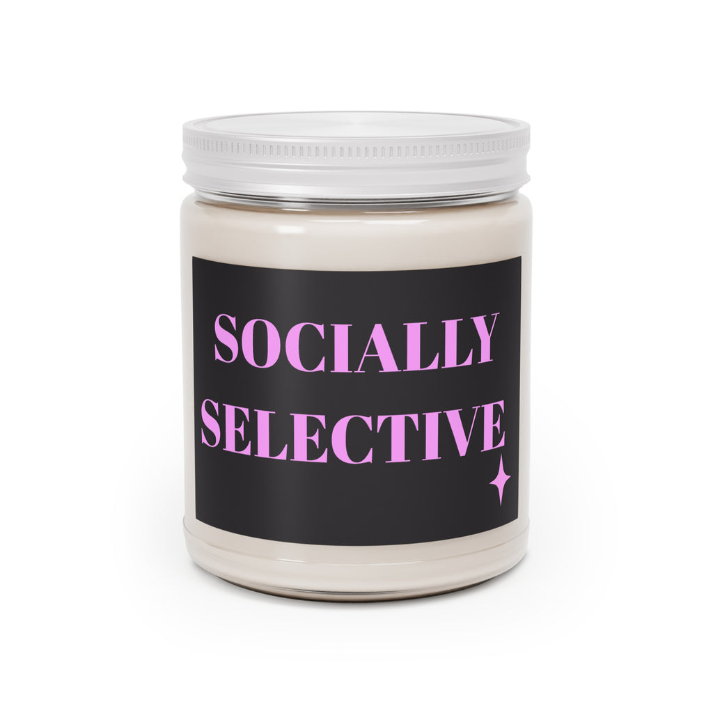 Socially Selective Scented Soy Candle — 9oz Jar with White Lid