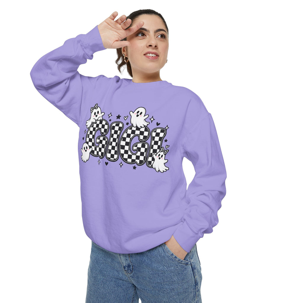 Ghost Check Sweatshirt — Halloween Cute Ghosts Graphic Crewneck