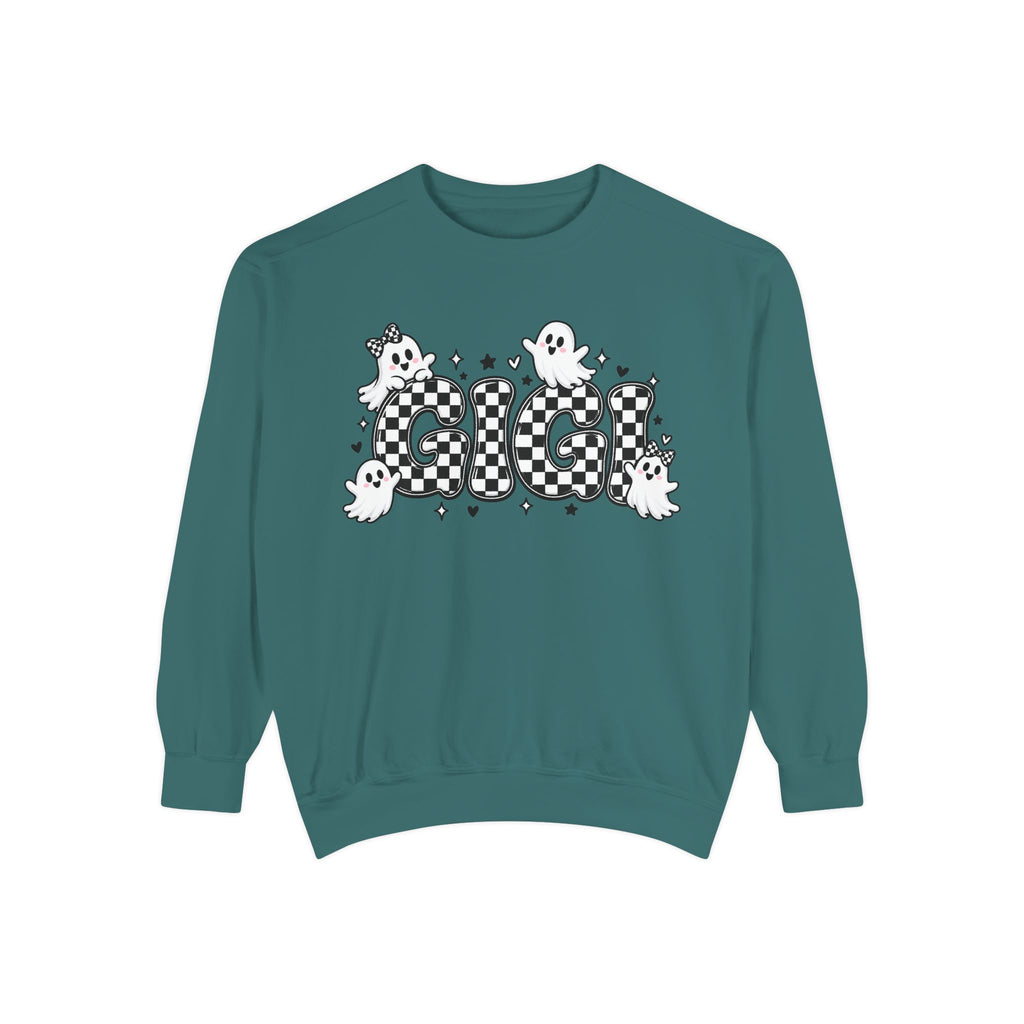 Ghost Check Sweatshirt — Halloween Cute Ghosts Graphic Crewneck