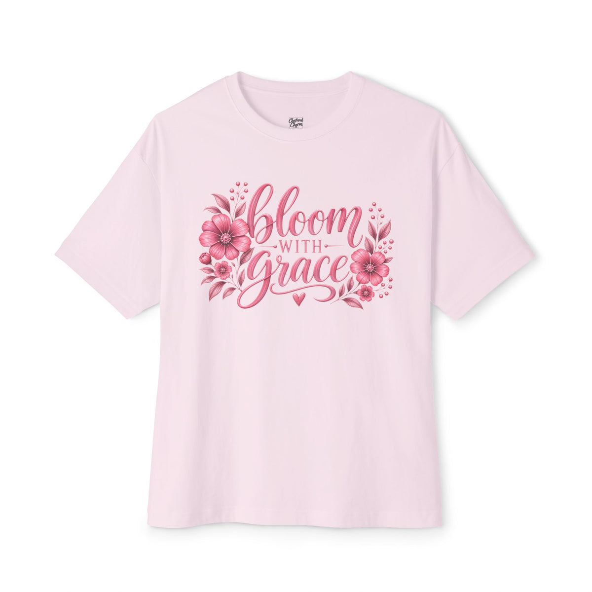 Bloom With Grace Floral Tee — Pink Inspirational Shirt for Women