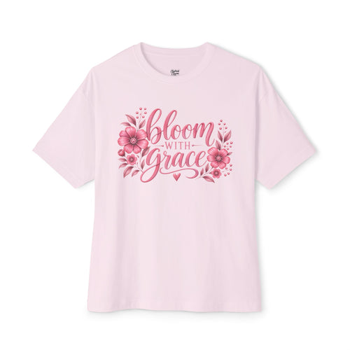 Bloom With Grace Floral Tee — Pink Inspirational Shirt for Women