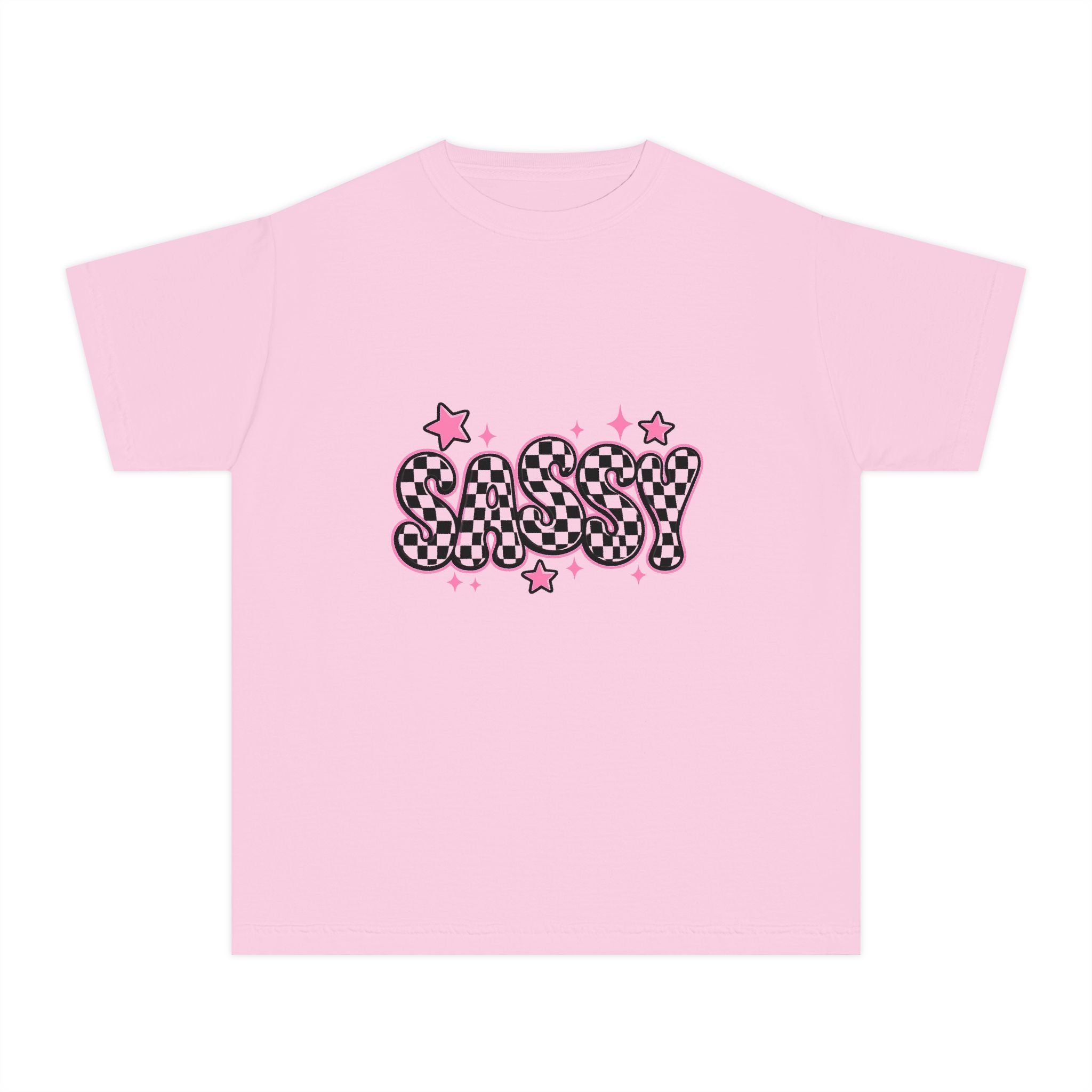 Sassy Youth Tee — Leopard Bubble Letter Graphic with Stars