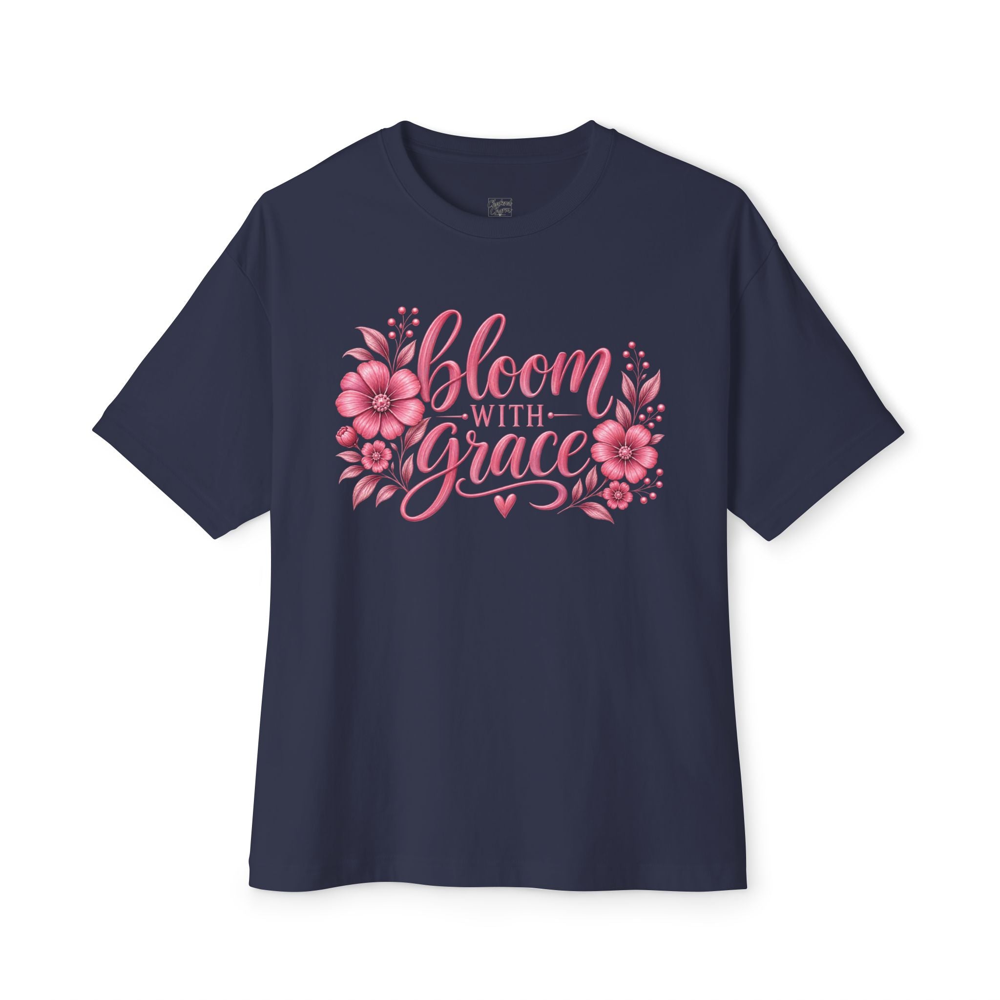 Bloom With Grace Floral Tee — Pink Inspirational Shirt for Women