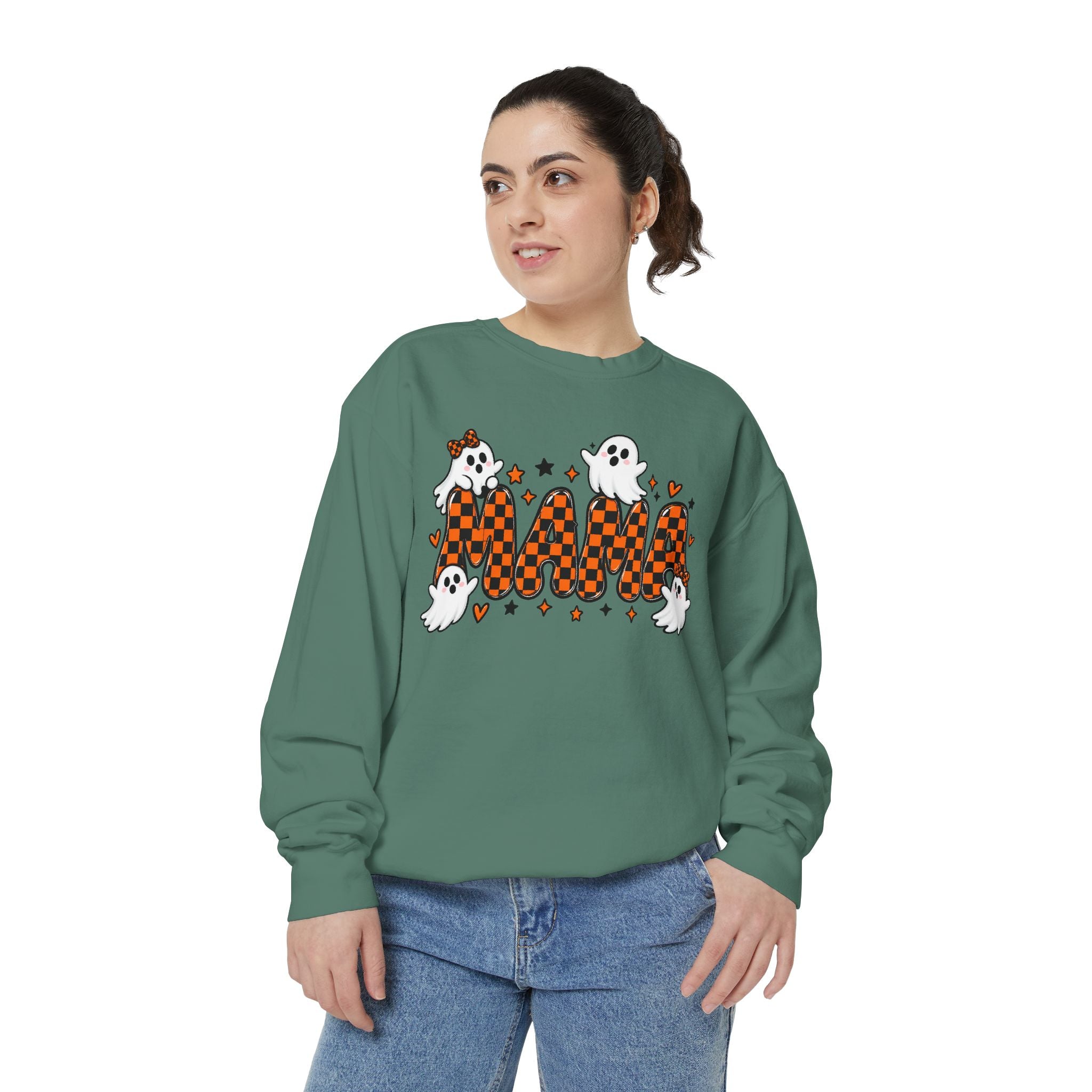 Boo! Checker Ghosts Sweatshirt — Cute Halloween Graphic Pullover