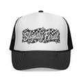 Slightly Feral Trucker Cap — Vintage Checkered Logo Mesh Hat