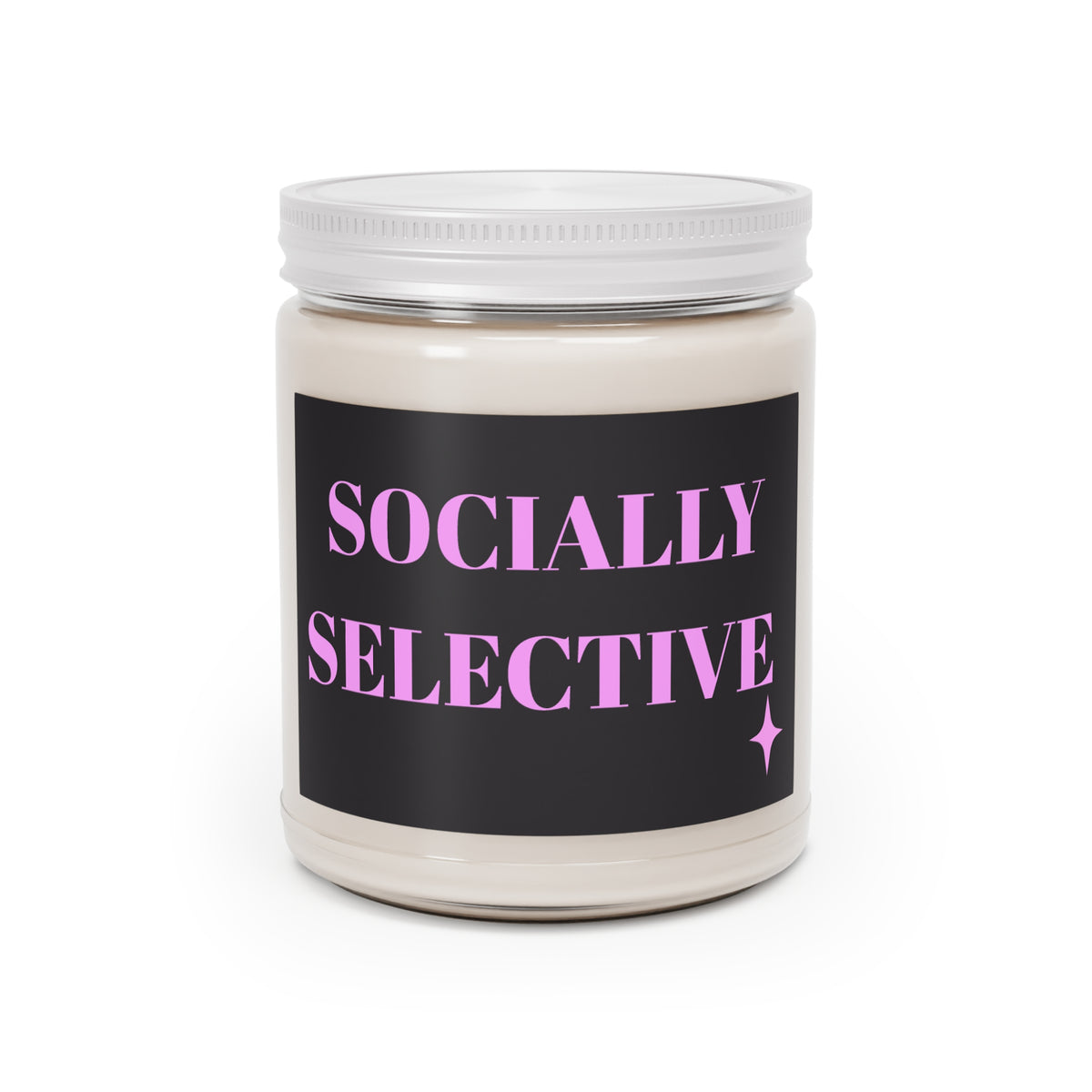 Socially Selective Scented Soy Candle — 9oz Jar with White Lid