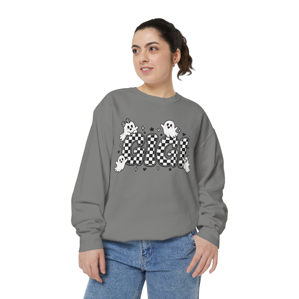 Ghost Check Sweatshirt — Halloween Cute Ghosts Graphic Crewneck