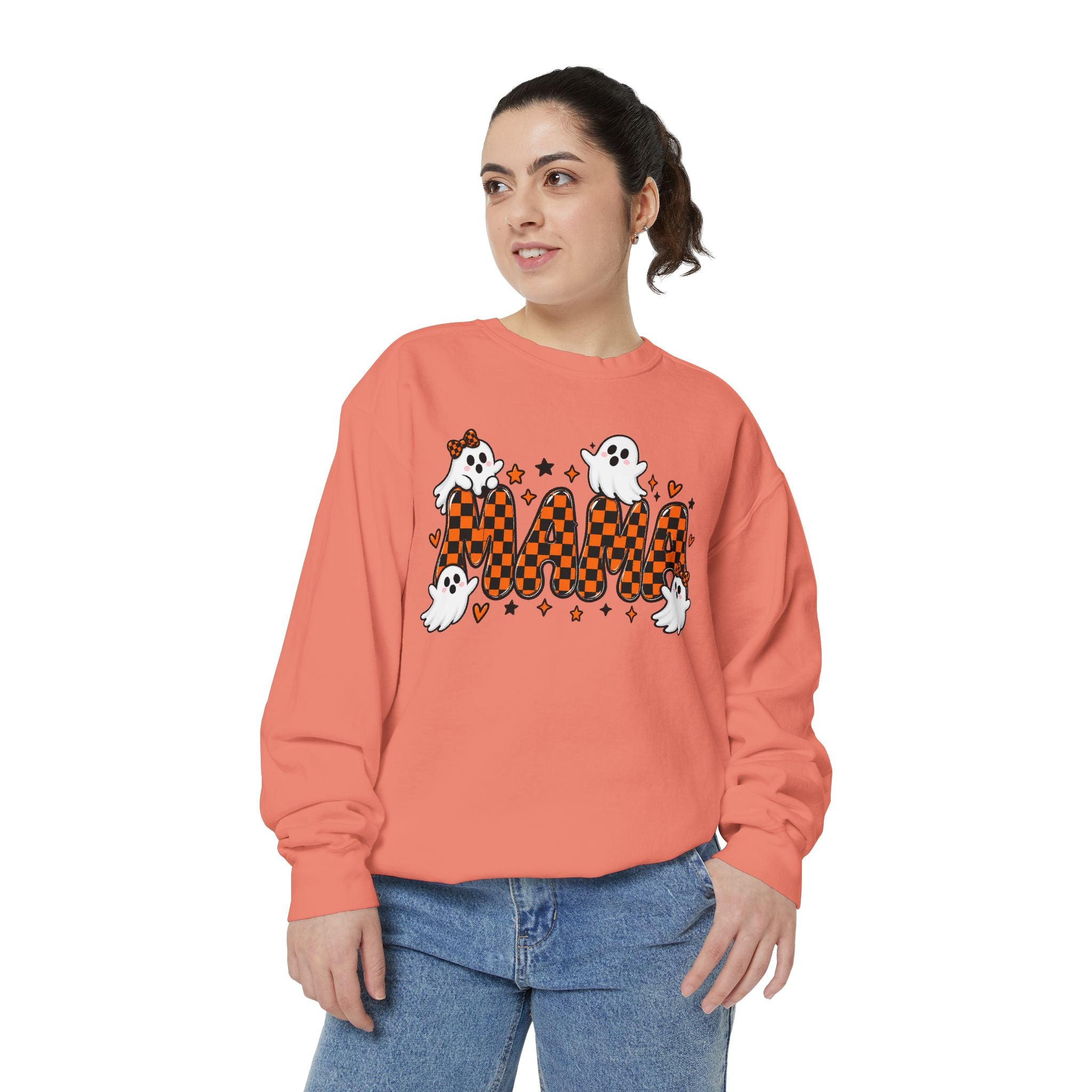 Boo! Checker Ghosts Sweatshirt — Cute Halloween Graphic Pullover