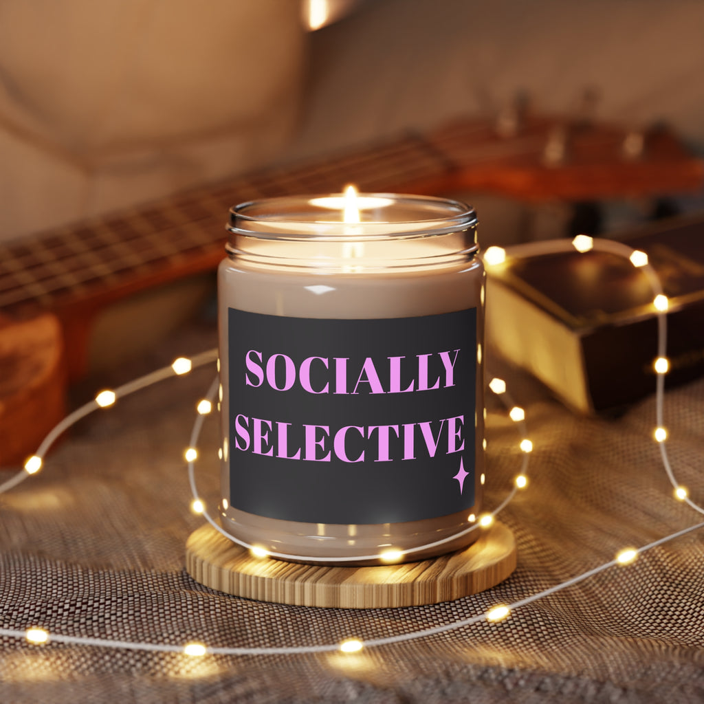 Socially Selective Scented Soy Candle — 9oz Jar with White Lid
