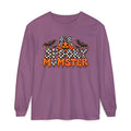 Spooky Momster Long Sleeve Tee — Halloween Pumpkin & Bat Graphic